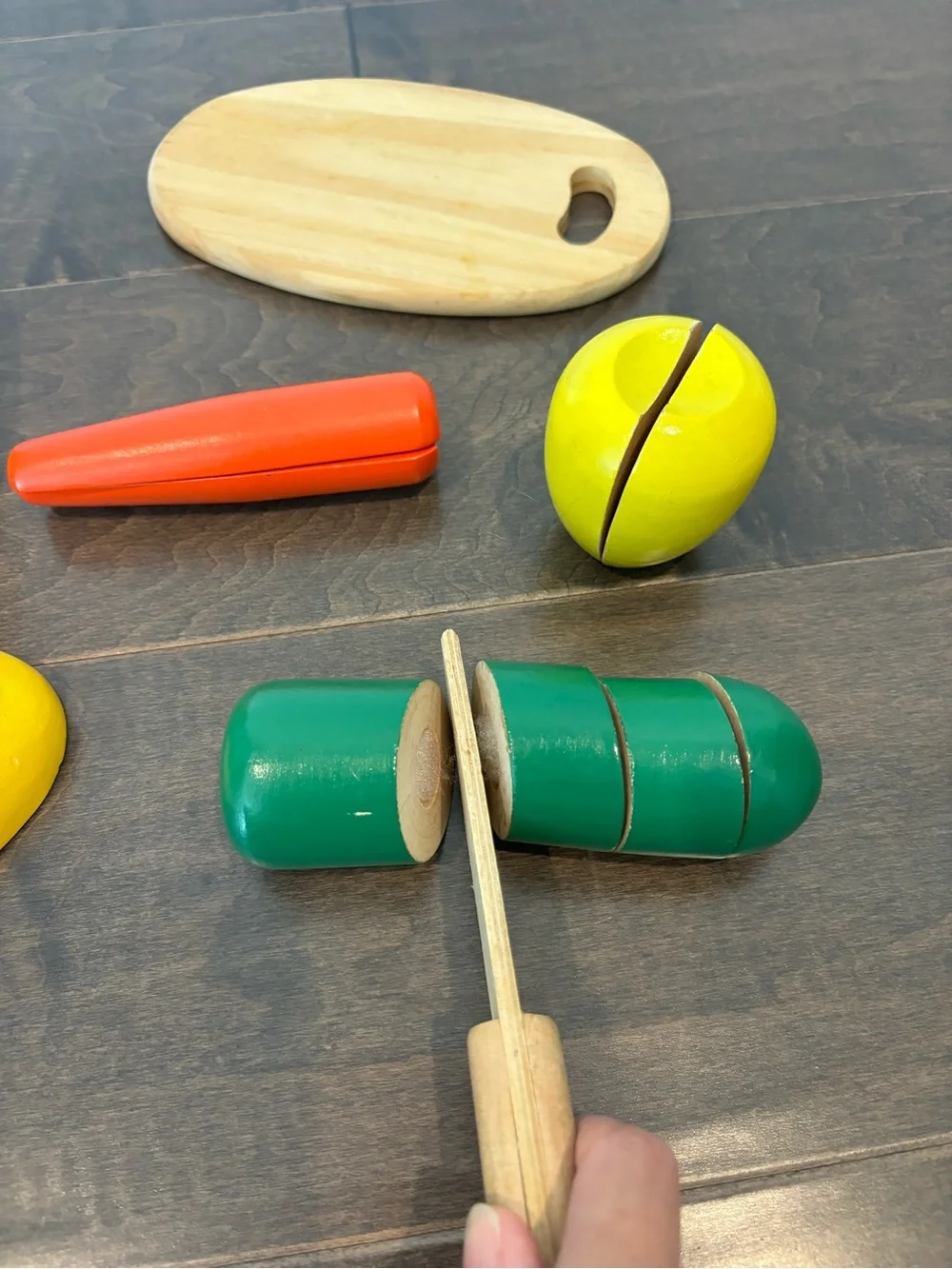 Melissa & Doug Wooden Play Food Set in Red, Green, Yellow, Orange, Natural Wood